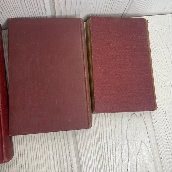 Vintage Red Oxblood Lot of Books Literature Bookshelf Lot 4 Antique HC Display - Picture 8 of 11